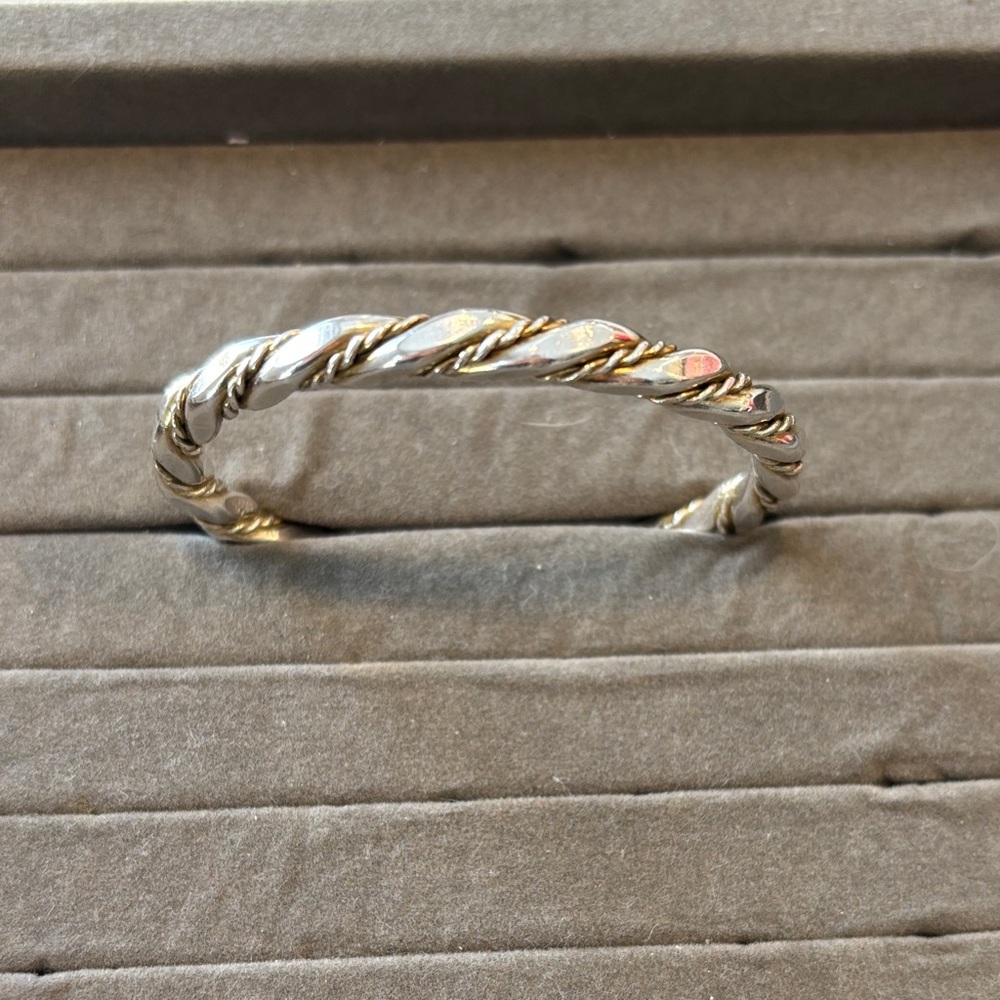Elegant Silver and Gold Twisted Bracelet